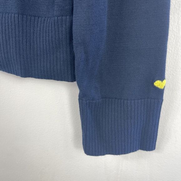 Kerri Rosenthal Oh Hi Happy Indigo Blue Cotton Knit Liz Sweater - Picture 4 of 12